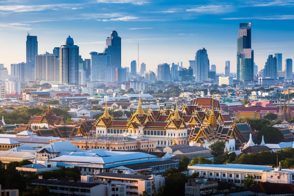 Bangkok skyline including Grand Palace