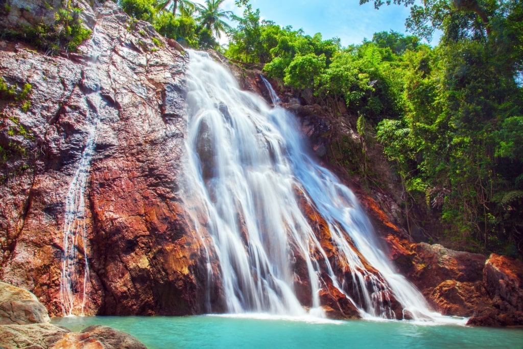 Turquoise water of Nu Muang waterfalls