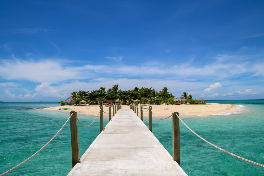 Boarwalk leading to Tivua Island in Fiji