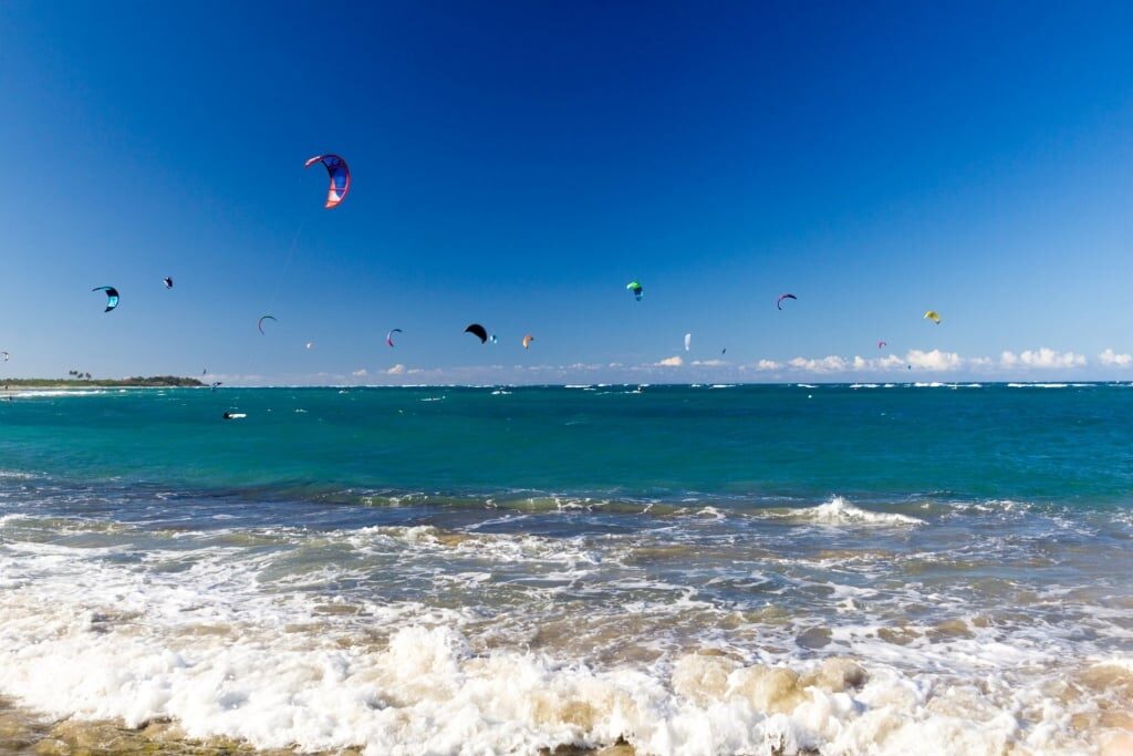 People windsurfing on Kite Beach 