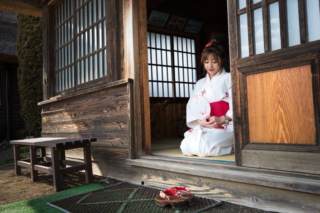 Woman wearing kimono in Kyoto