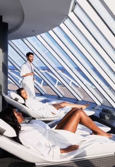 People relaxing at Celebrity Edge spa
