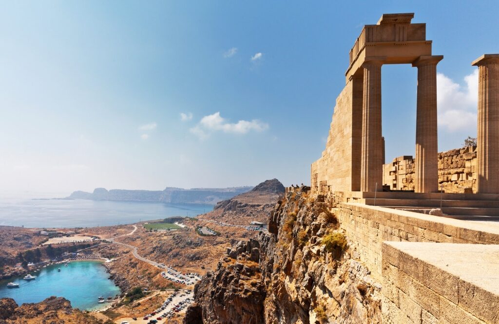 Picturesque view of Acropolis of Lindos