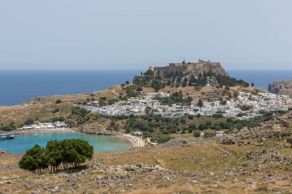 Beautiful landscape of Lindos, Greece