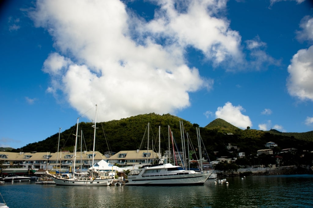 Yachts in front of the Marina Port La Royale