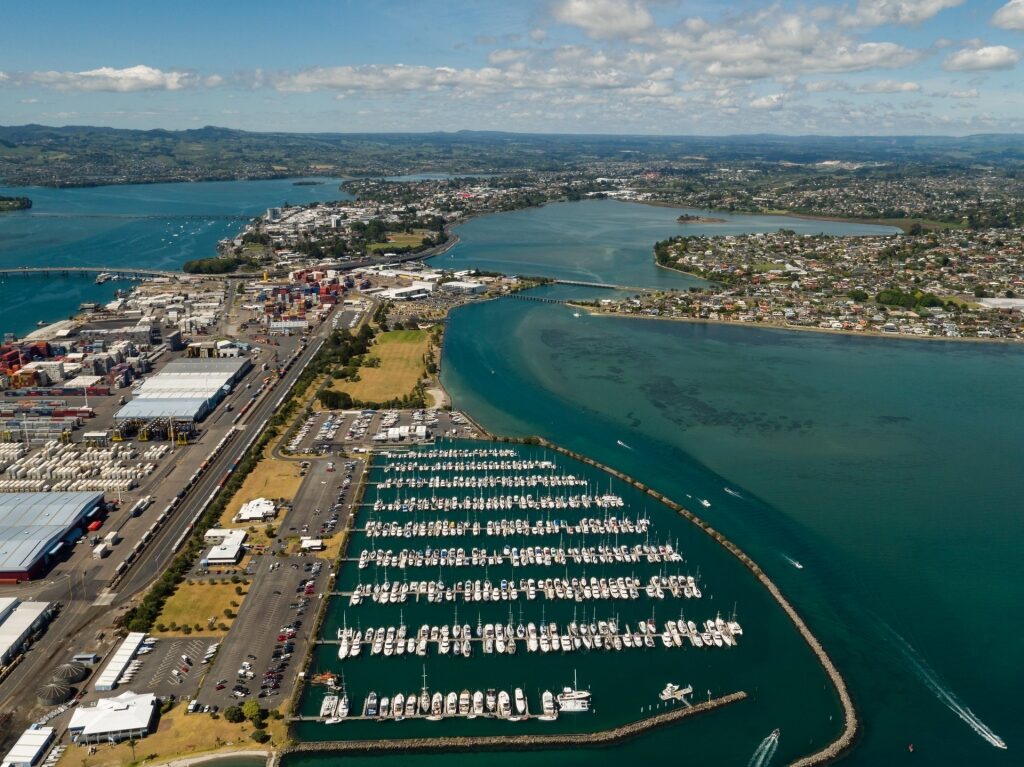 Aerial view of the city of Tauranga