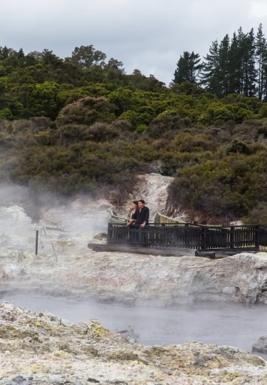 Couple sightseeing from the Hell's Gate