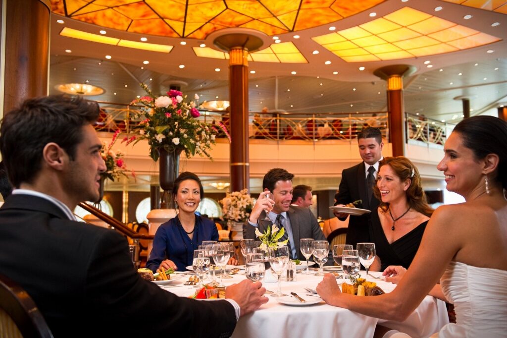 People at the reception aboard Celebrity Cruises