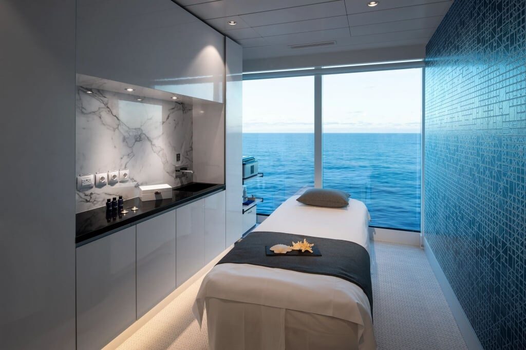 Treatment room on a cruise ship spa