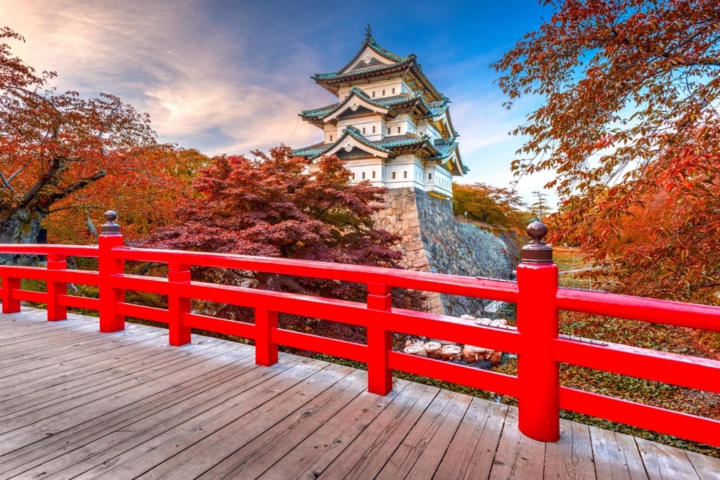 Picturesque view of Hirosaki Castle