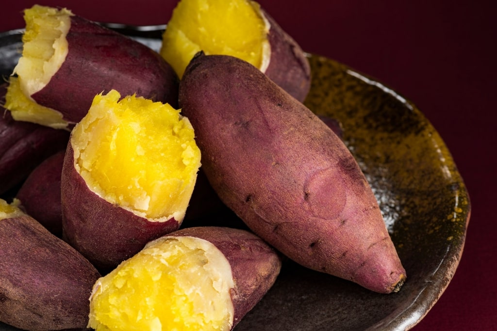 Japanese sweet potato on a plate