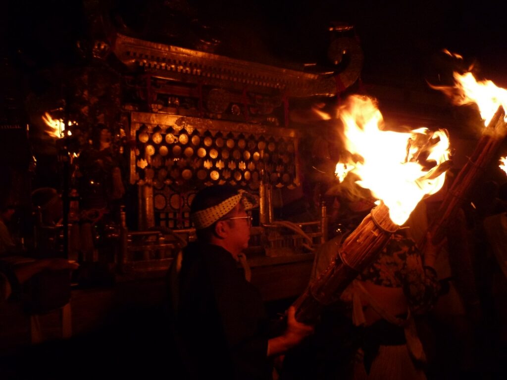People at the Kurama Fire Festival