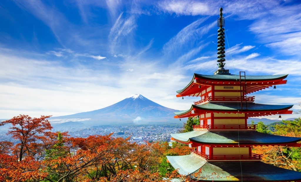 Beautiful landscape of Japan including Mt Fuji