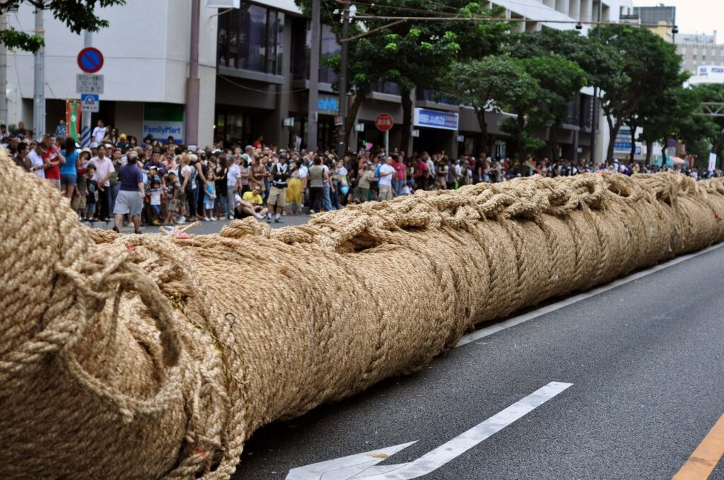 Naha Great Tug-of-War Festival during fall in Japan