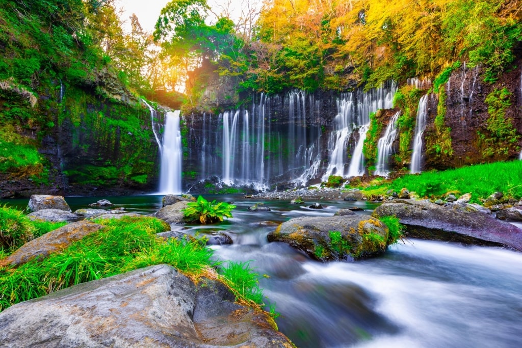 Majestic landscape of Shiraito Falls