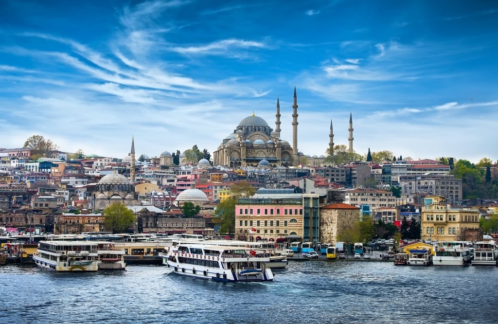 Colorful waterfront of the Golden Horn