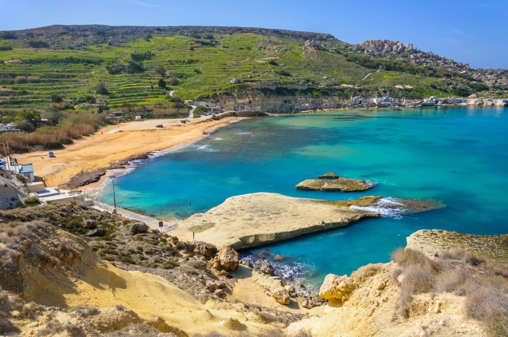 Yellow sands of Ġnejna Bay