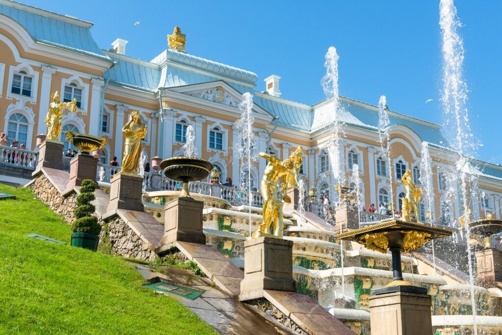 Peterhof Palace with fountains