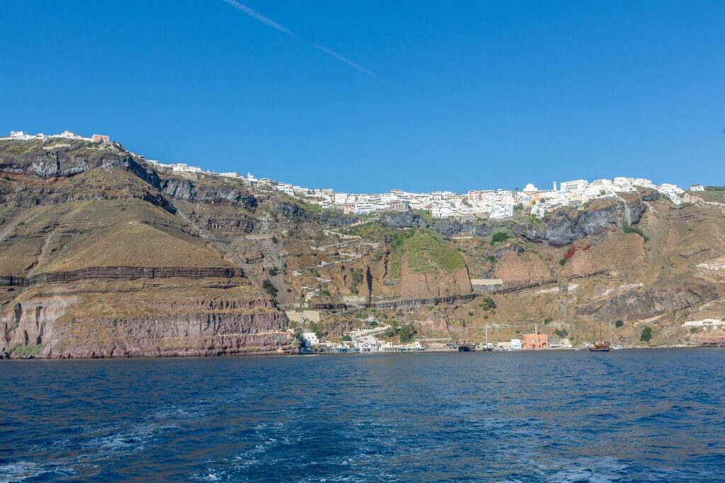 View of Santorini from the water