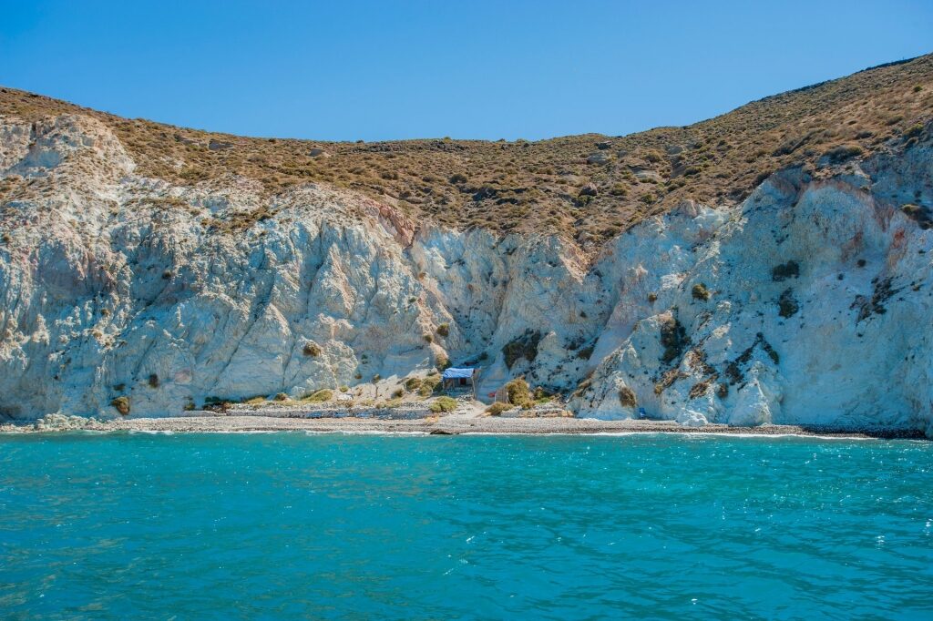 White cliffs towering over White Beach