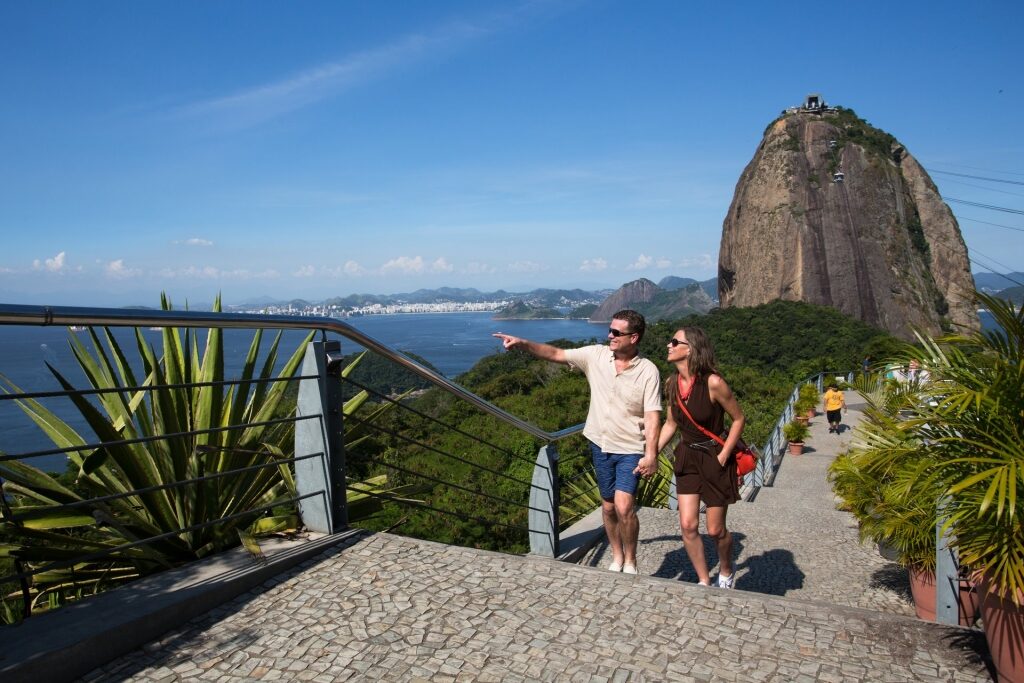 Couple exploring Rio de Janeiro on a South America honeymoon