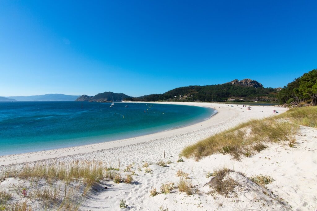 White sands of a beach in Cíes Islands, Vigo
