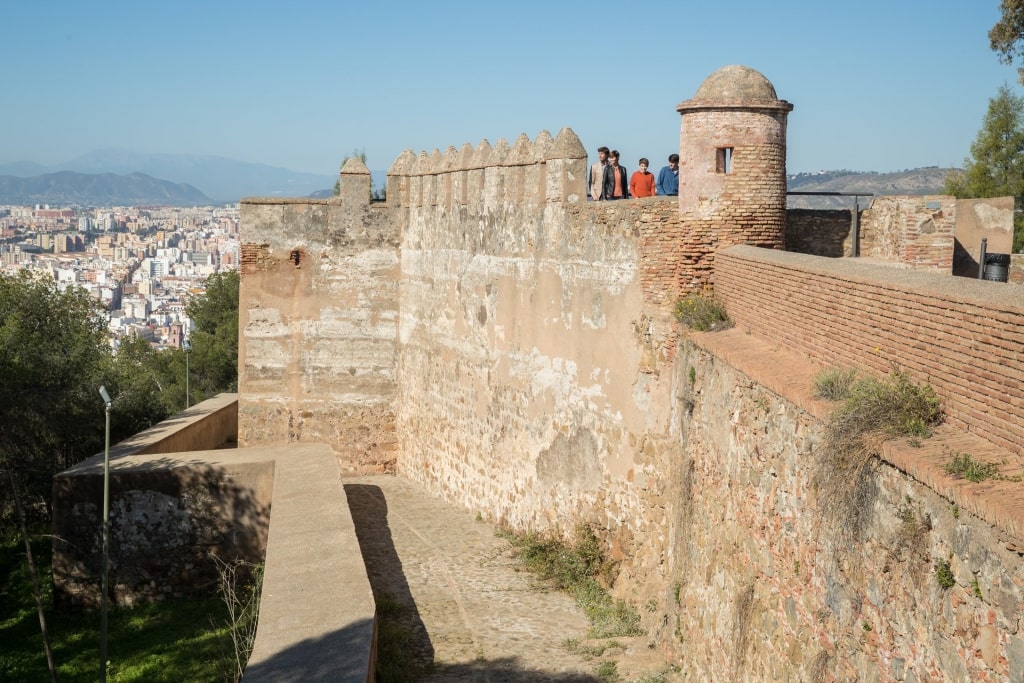 Family sightseeing from the Gibralfaro Castle