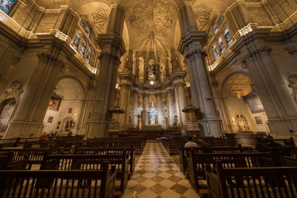 Beautiful interior of Málaga Cathedral, Málaga