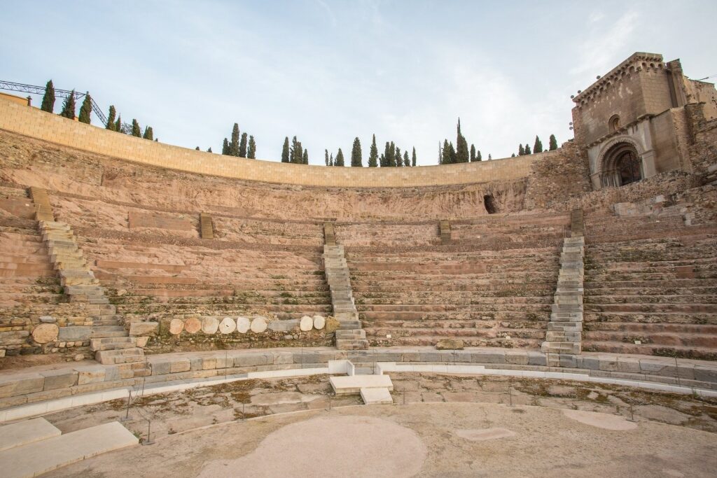 Historic site of the Roman theater in Cartagena, Spain