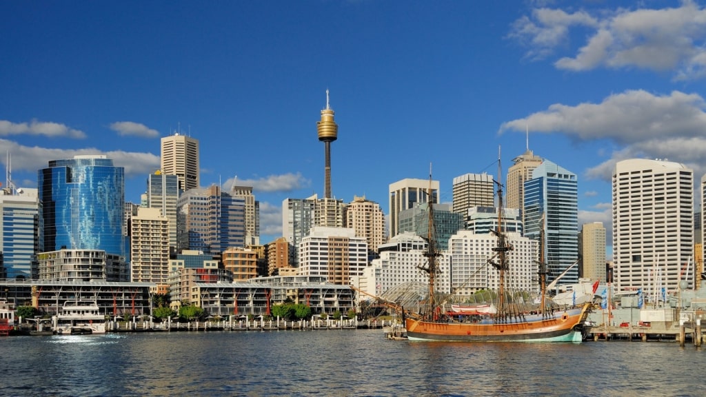 View of Darling Harbour from the water