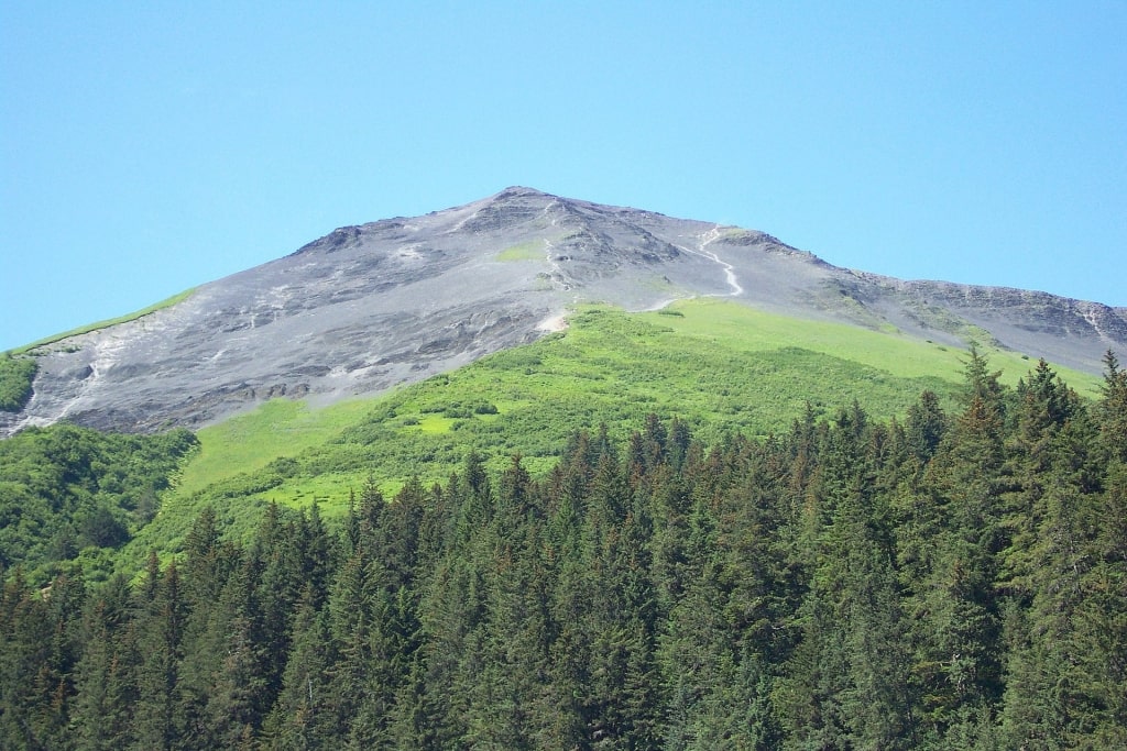 View of Mount Marathon, one of the most popular Alaska mountains