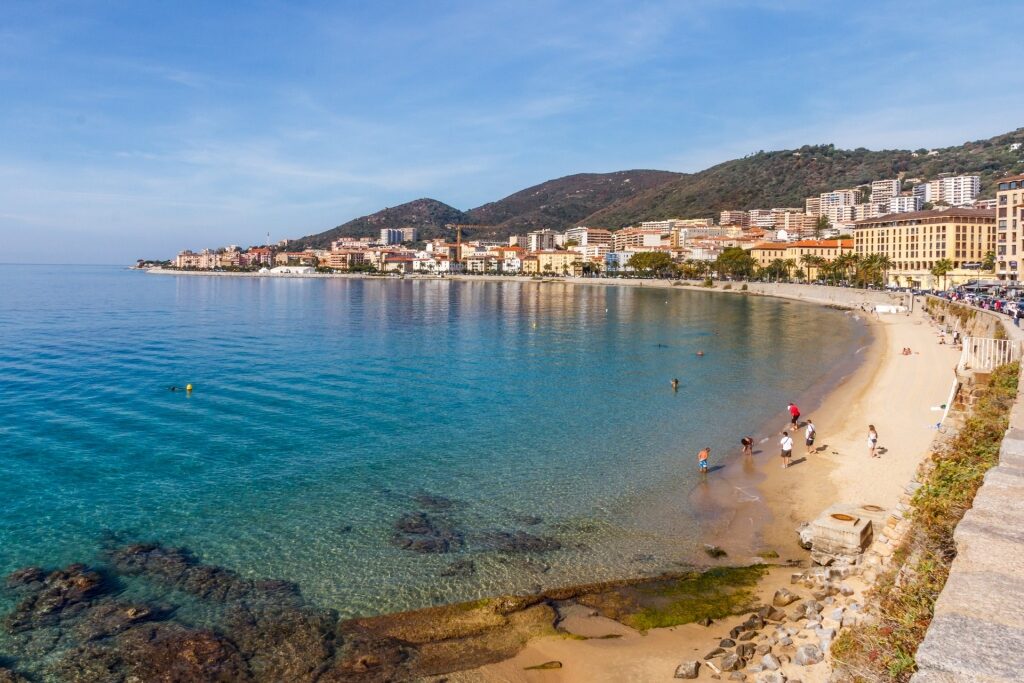 St. François Beach in Ajaccio, one of the best family beach vacations in the world