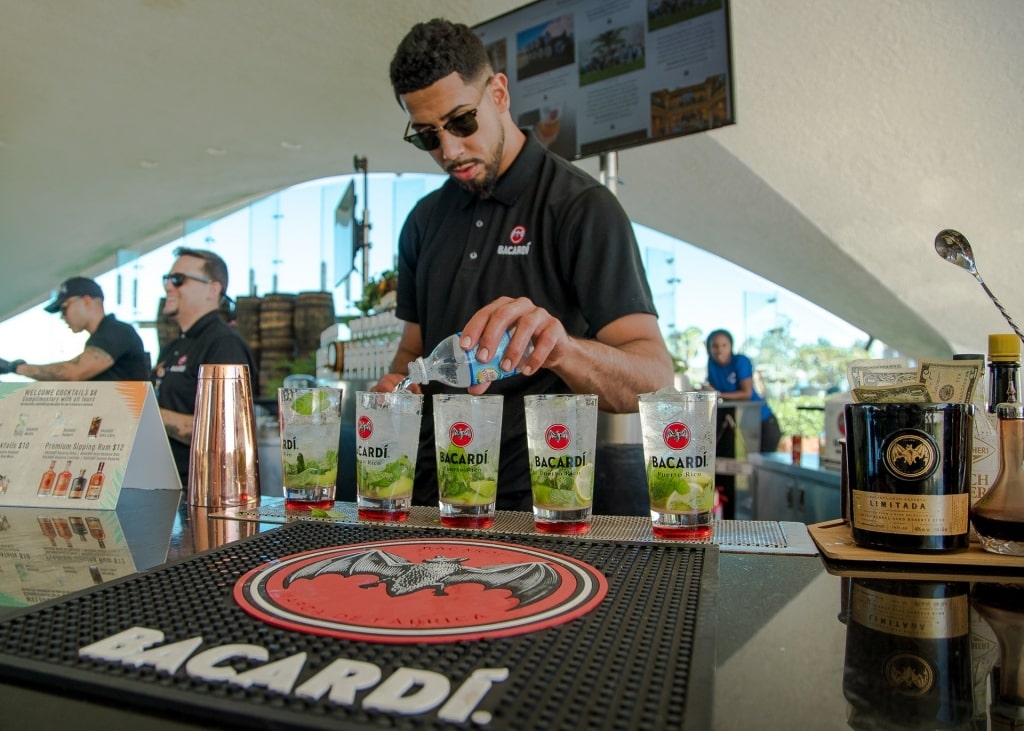 Man crafting Caribbean rum at the Casa Bacardi