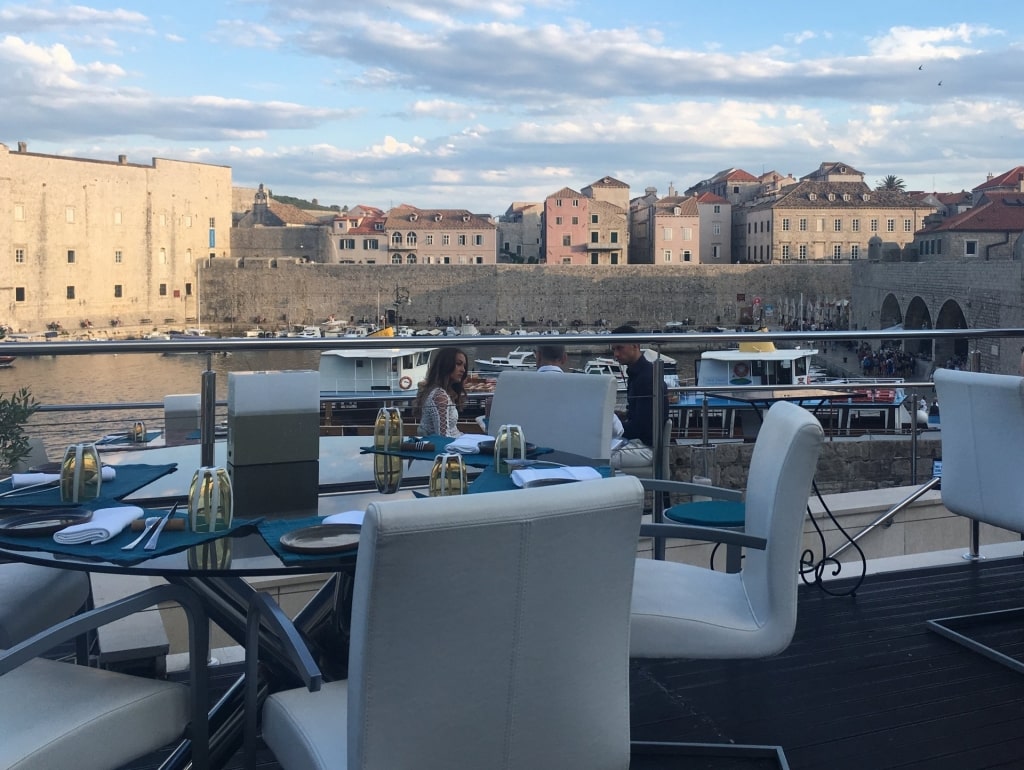 People eating at the 360 Restaurant 