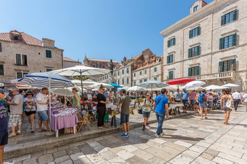 People shopping in Old Town Dubrovnik