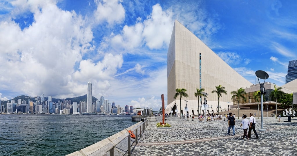 Beautiful harbor view from Tsim Sha Tsui Promenade