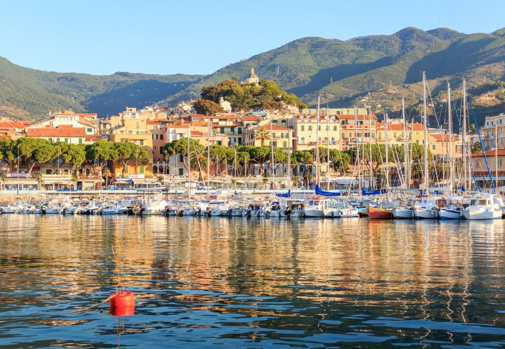 View of the harbor of San Remo from the water