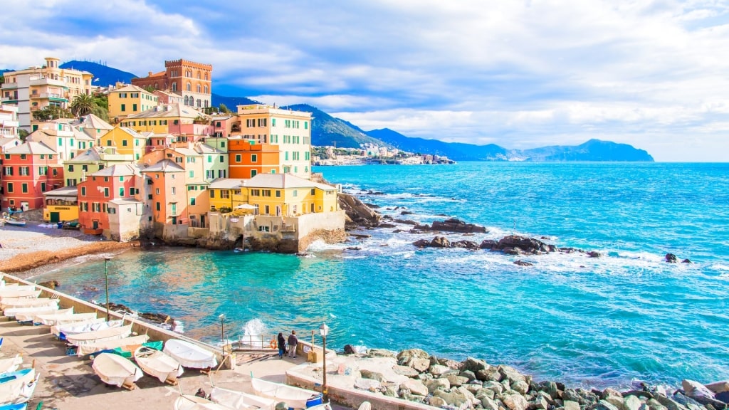 Sky blue water of Boccadasse Beach