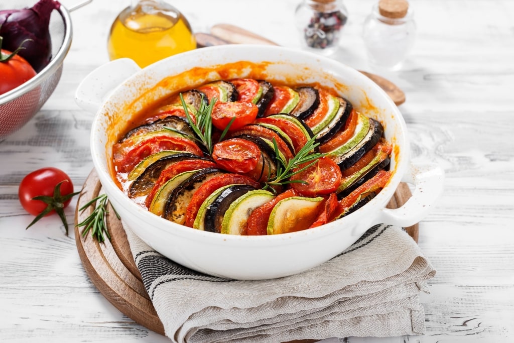 Bowl of famous Provencal food, ratatouille