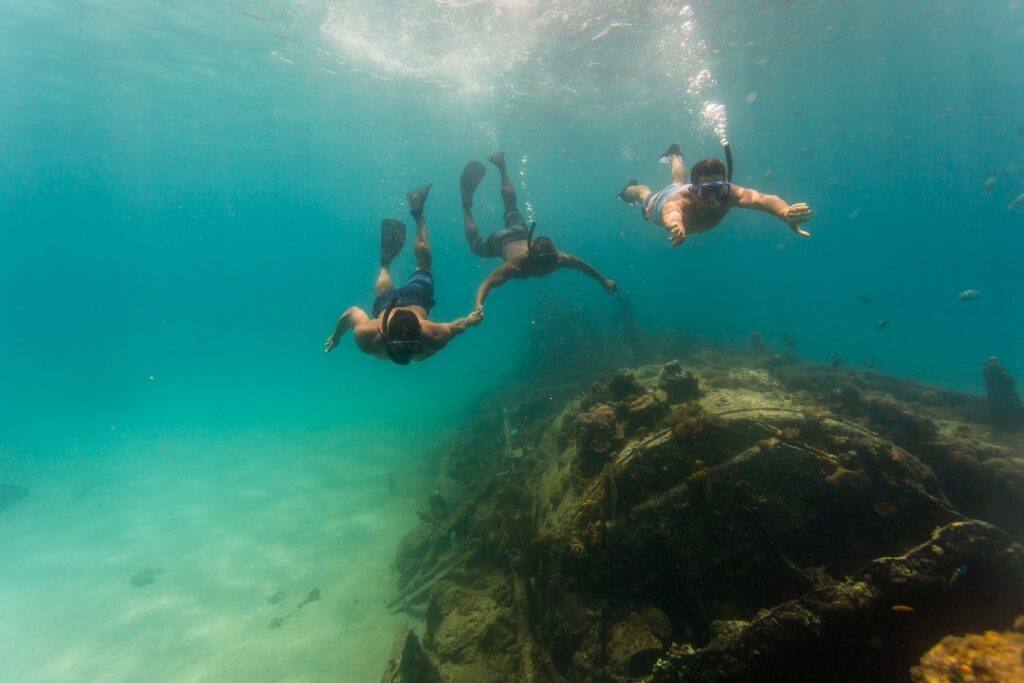 People snorkeling in Barbados