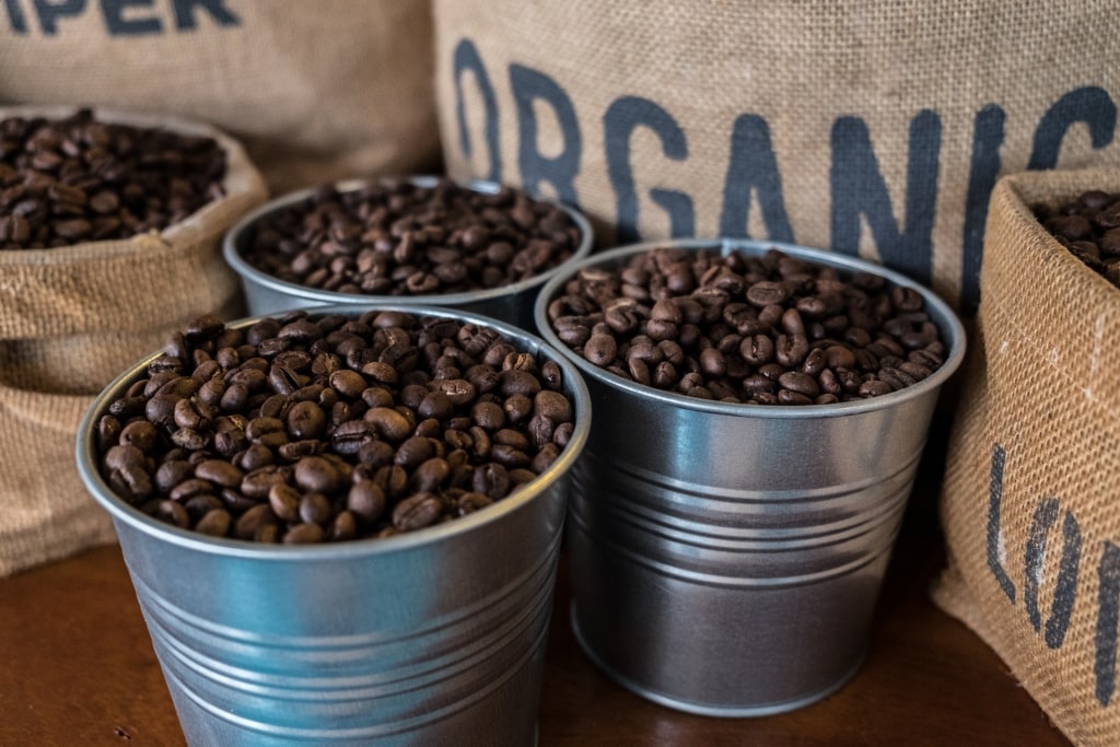 Coffee beans in a can