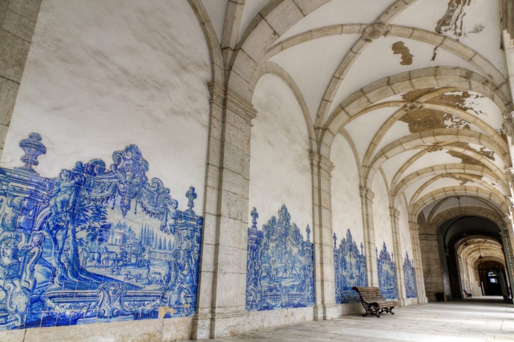 Beautiful azulejos inside São Vicente de Fora, Lisbon
