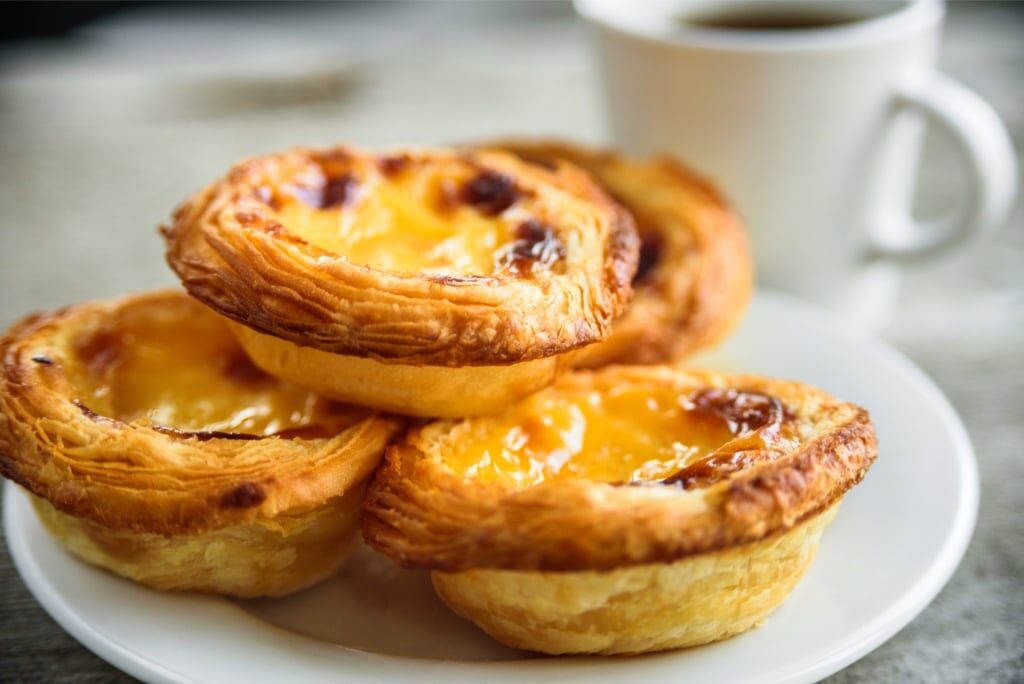 Tasty pastel de nata on a plate