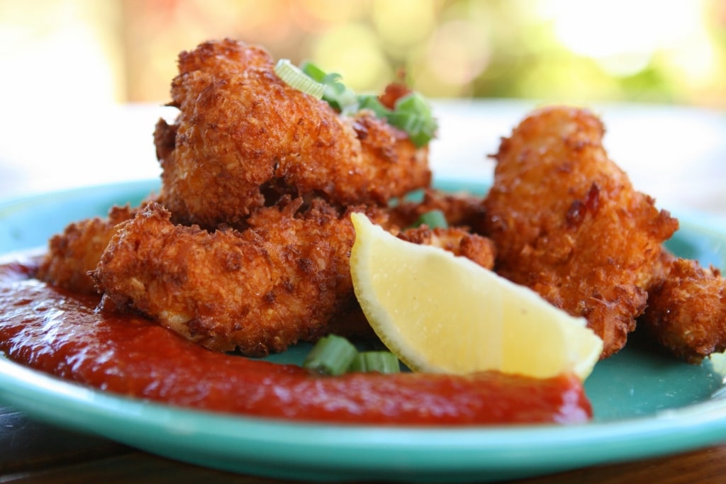 Plate of hearty conch fritters