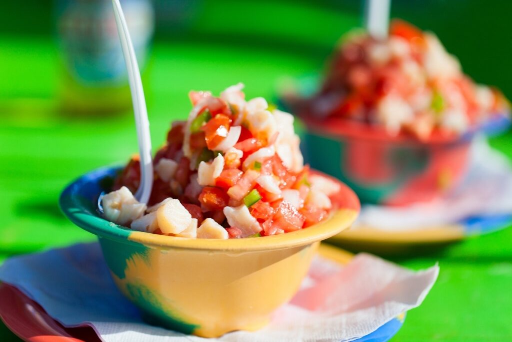 Small bowls of conch salad