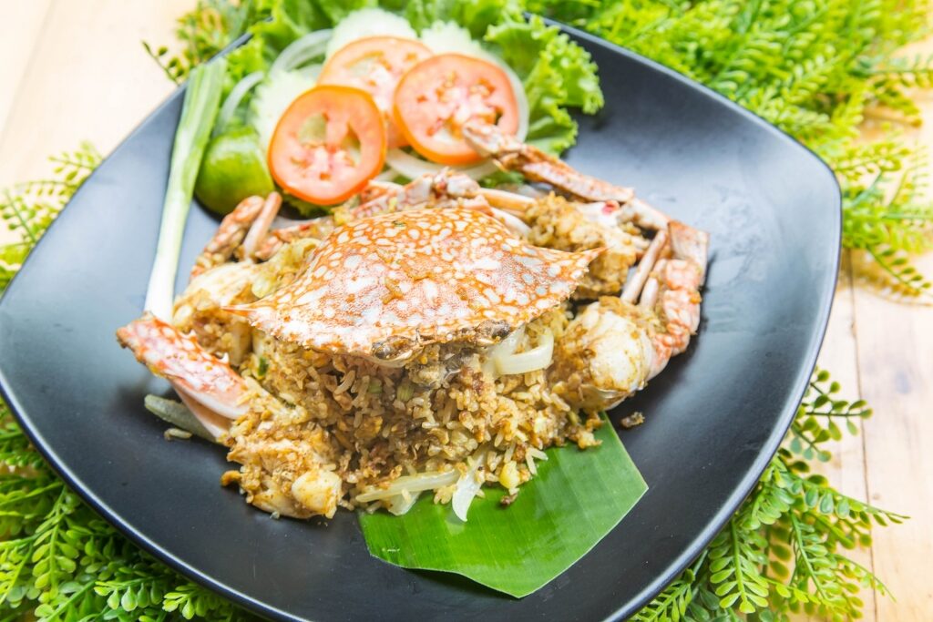 Savory plate of crab and rice 