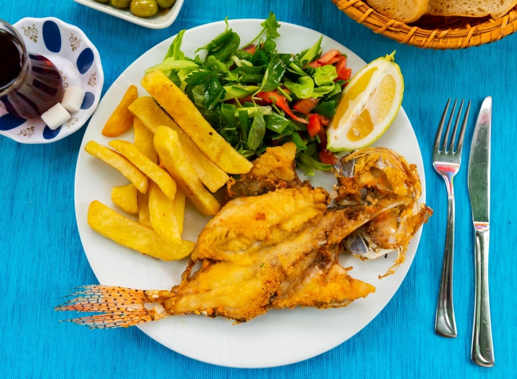 Plate of fried lionfish