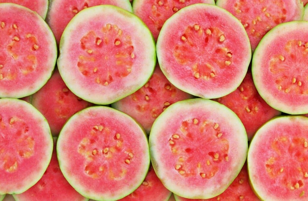 Sliced guava fruits
