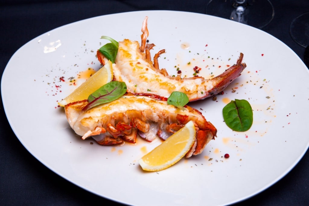 Plate of savory steamed crawfish