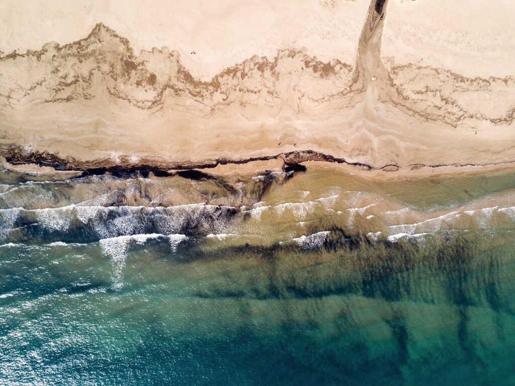 Aerial view of Patacona Beach, one of the best beaches in Valencia